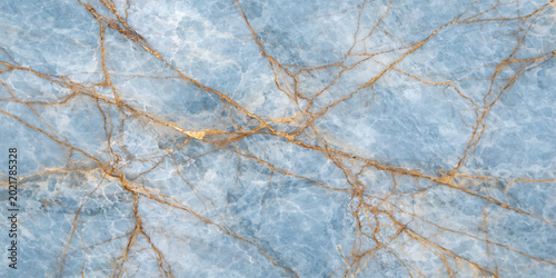 Cuadro en lienzo Blue marble texture with gold veins for design and decoration