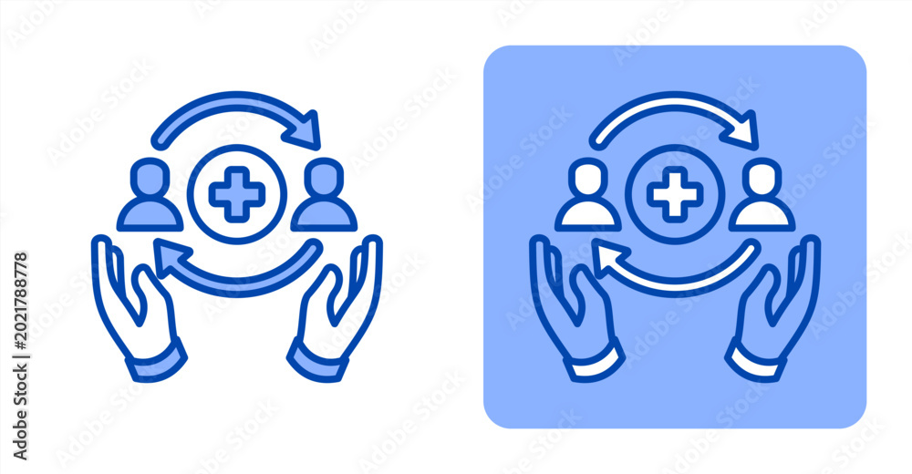 Fototapeta premium Care Circle icon, with contrast background.