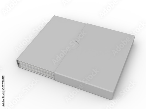 Canvas Print Slipcase book mockup with clean white hardcover packaging on background