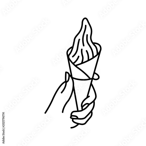 Ice Cream line icon vector illustration design. Editable stroke.