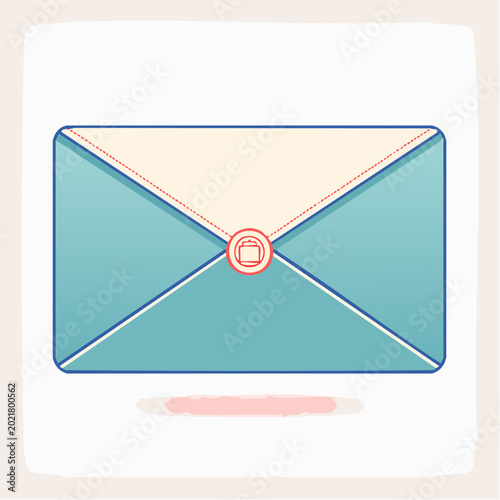 Free Download Blue Envelope with Red Seal Icon - GFXLoad