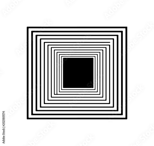 black and white square frame