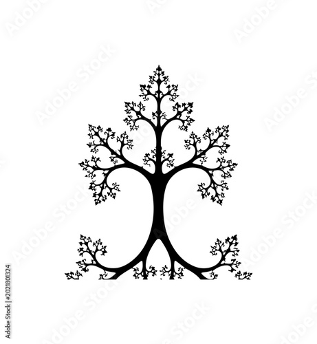 Minimalist Tree Outline with Fractal Branches - Abstract SVG Design