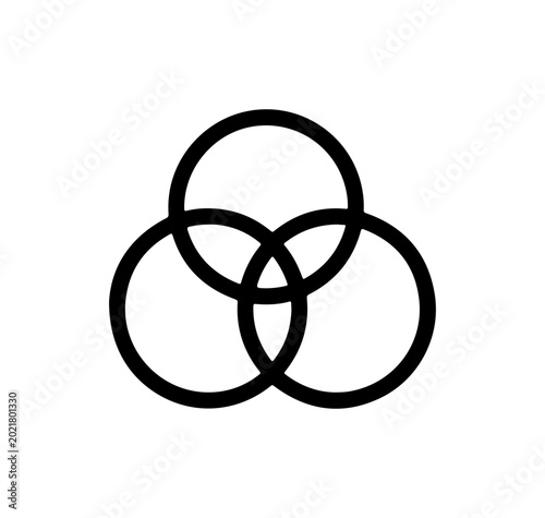 Venn Diagram with Three Overlapping Circles - Minimalist Design