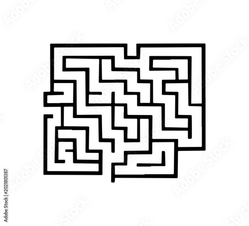 Minimalist Black and White Labyrinth Maze Design