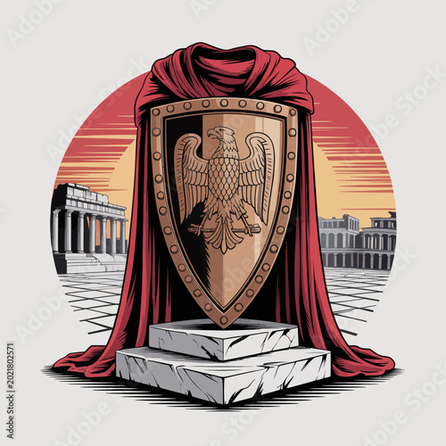 Foto Roman Shield with Eagle Emblem.