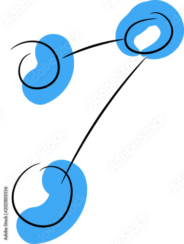 Photos Hand Drawn Blue Share Icon Illustration with Artistic Messy Color