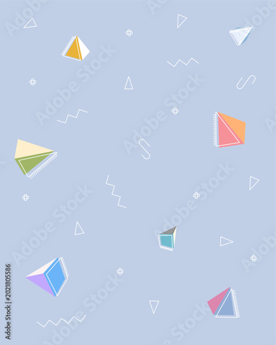 Tableau sur toile A minimalist sensibility background with pastel-toned geometric objects scattere