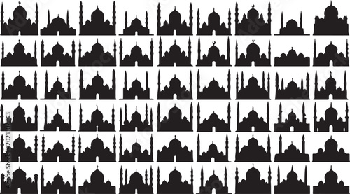 Vector illustration of a silhouette of a house and trees set against a black London city skyline featuring urban architecture and European landmarks