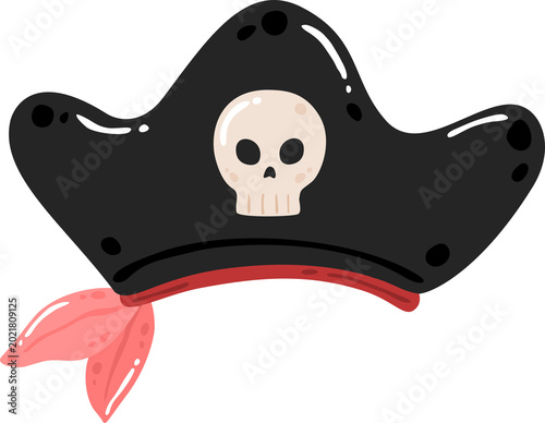 Schilderij op canvas hand drawn pirate skull element illustration