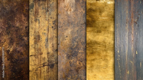 Variety of wooden planks with unique textures for backgrounds