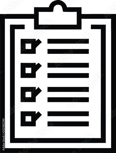 Outline clipboard with a clear list of empty checkboxes awaiting task completion