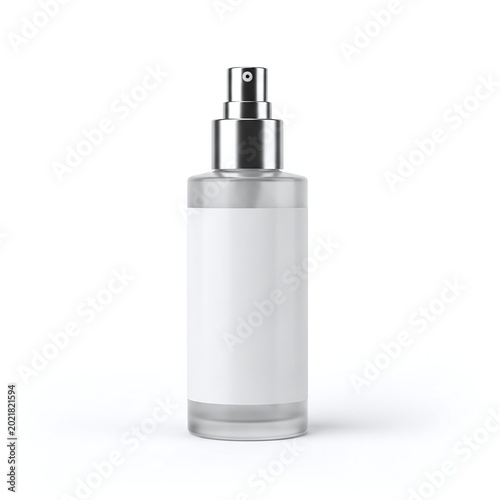 Frosted Glass Spray Bottle with Metallic Cap and Blank Label