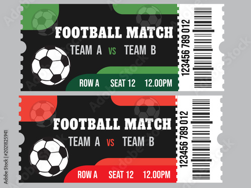 Bild auf Leinwand Football match tickets, soccer event tickets, sports tickets, ticket stubs vecto