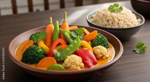 Steamed Vegetable Medley With Rice.