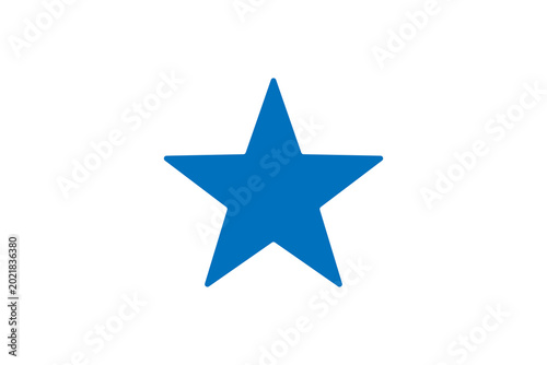 Vászonkép Blue five-point star icon centered, a minimalist geometric symbol ideal for branding, web and print design, ratings, awards, decorations and simple graphic projects