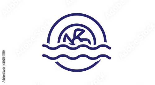 Foto Water turbine, hydroelectric power symbol, clean energy concept icon