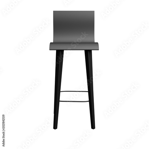 Minimalist Black Bar Stool on Black Background
