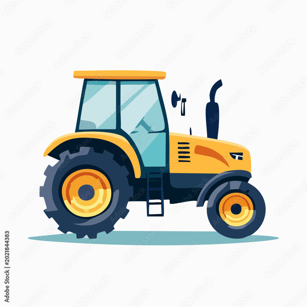Obraz premium Yellow Tractor Illustration