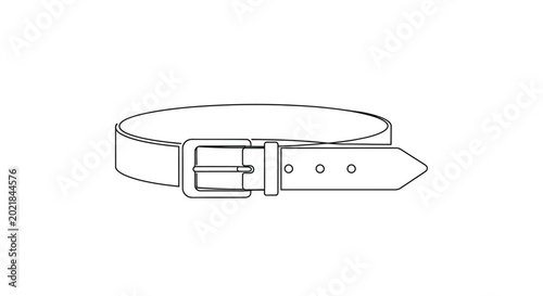 Tableau sur toile Leather Belt Icon - Minimalist Outline Design