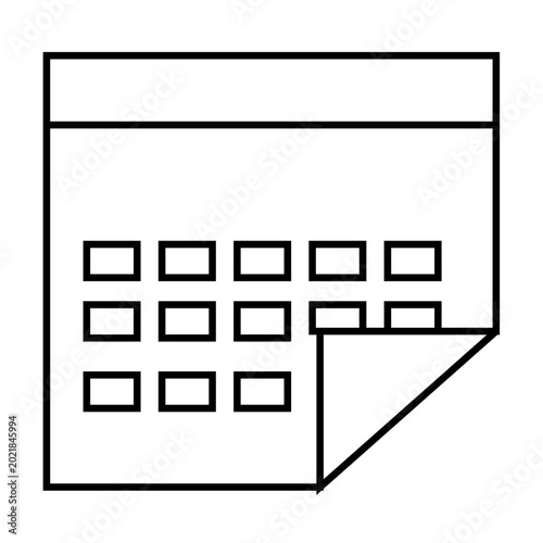 Modern Calendar Outline Vector Illustration