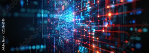 Digital Network Interconnection: An intricate web of interconnected digital pathways and nodes comes to life, showcasing the complex infrastructure that powers our digital world.