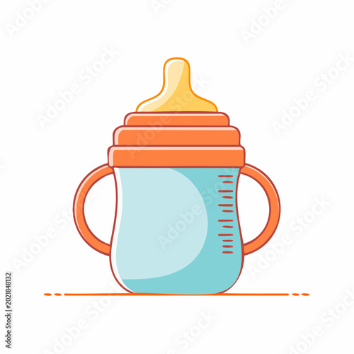 Baby bottle with handles and nipple