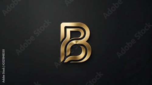 Elegant gold letter B logo on dark background with modern design