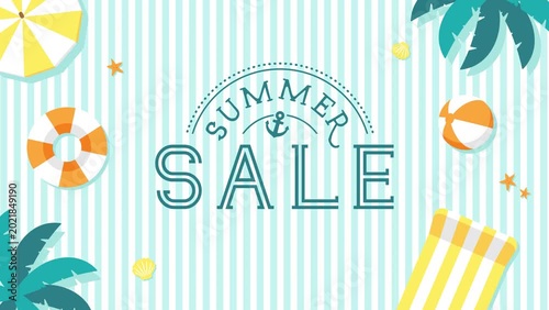 Summer Sale Tropical Banner Animation (4K)