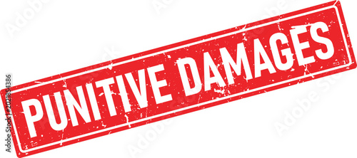 Red distressed ink stamp impression showing PUNITIVE DAMAGES
