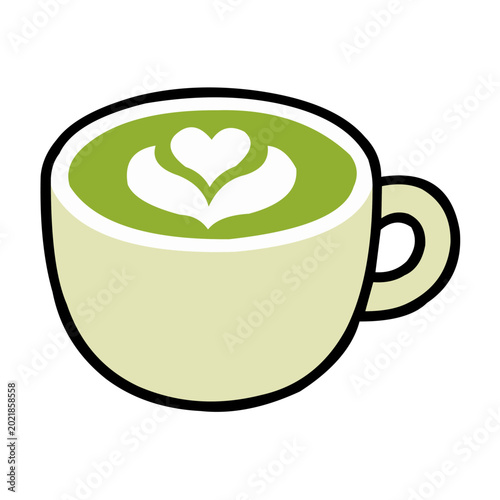 Foto matcha latte cup flat vector icon