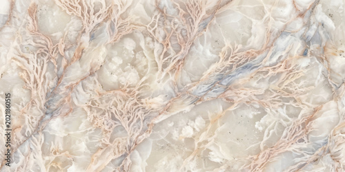 Canvas-taulu Intricate patterns reminiscent of coral formations adorn the surface of polished marble, revealing a dance of nature's artistry for ui, web, art, design, background, etc