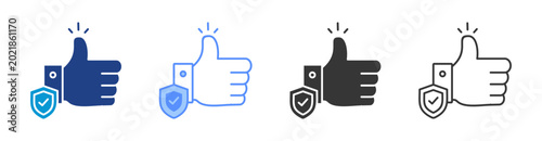 Photos Reliability icon set multiple style collection