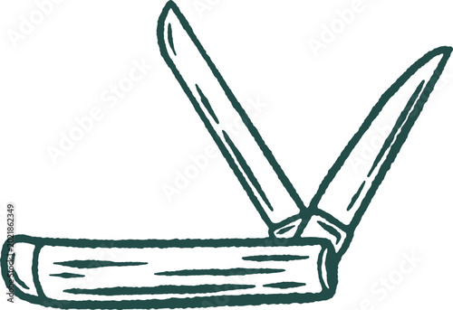 Photos Vintage Folding Pocket Knife Illustration