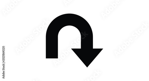 U turn arrow silhouette high quality professional detailed