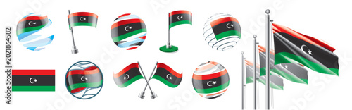 Valokuva A set of vector Libyan flags of different designs