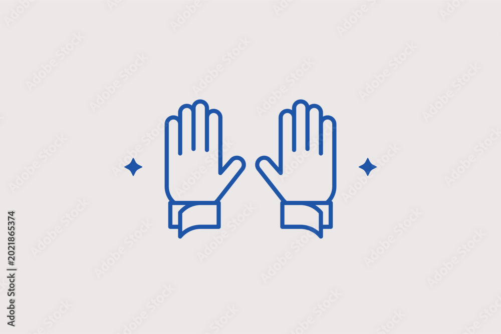 Obraz premium Archaeologist gloves line icon for artifact handling and preservation. Essential vector illustration for museum curation and historical safety protocols.