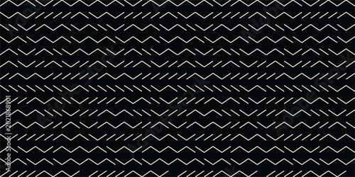 Εκτύπωση καμβά Seamless black and white geometric pattern with alternating zigzag and chevron lines creating a modern abstract textile design