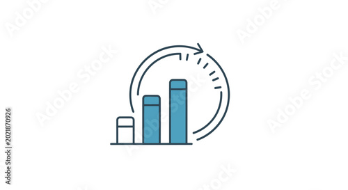 Growth Chart with Time Cycle Icon