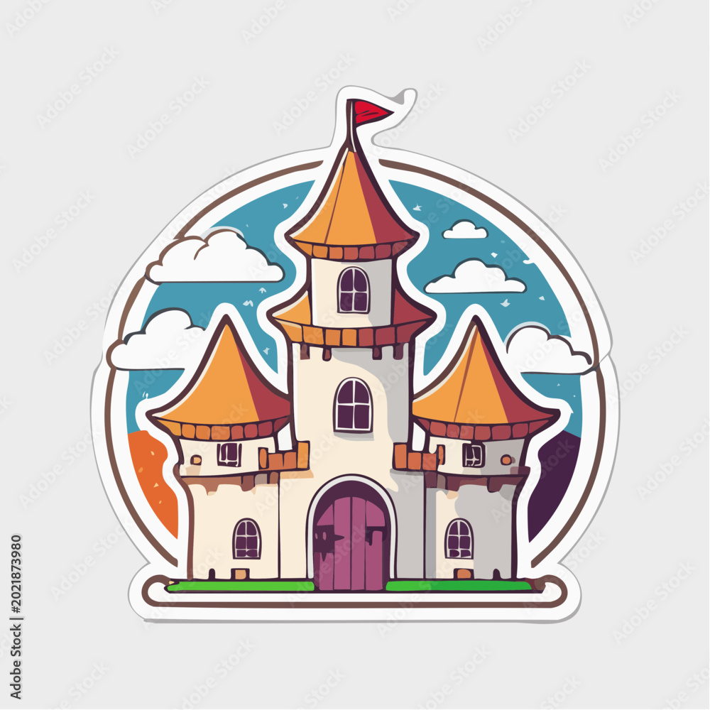 Fototapeta premium Cartoon Castle Illustration