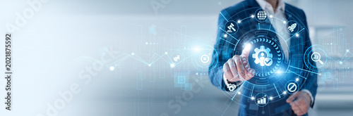Fotografía Corporate manager pointing at Accountability and networking business performance