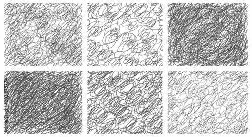Six Hand Drawn Scribble Texture Background Collection