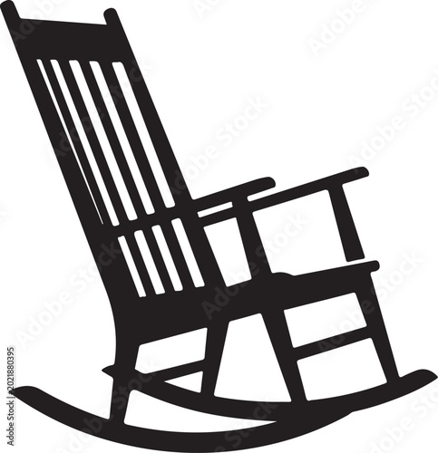 Black rocking chair silhouette furniture