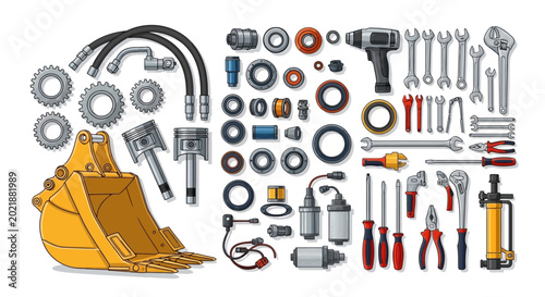 Photos Collection of various mechanical tools.