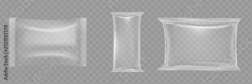 Big Set Of Transparent Empty Plastic Packaging. EPS10 Vector illustration.