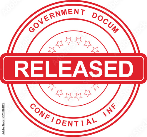 A red stamp with the word RELEASED on a confidential government document