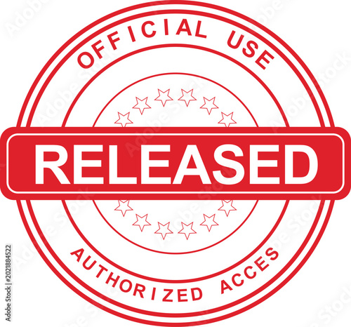 A red official stamp with the word RELEASED on it for authorized access