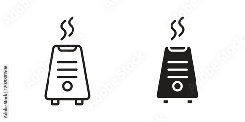 Schilderij op canvas Air purifier icon symbol. Flat Vector illustration set