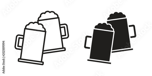 Tableau sur toile Beer icon symbol. Flat Vector illustration set