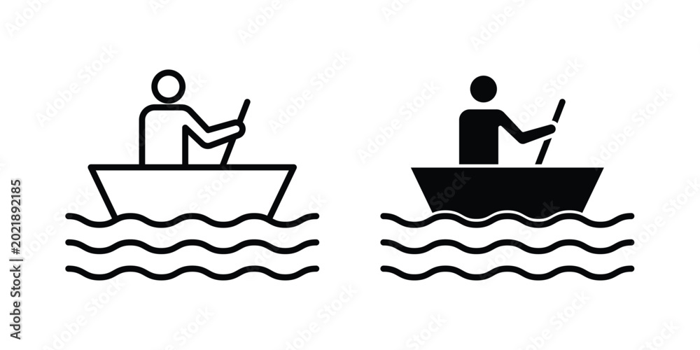 Φωτογραφία Boat race icon symbol. Flat Vector illustration set